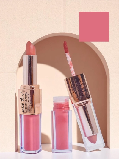 Matter Lippenstift in Stift- und Flüssigform 2-in-1 Rose Nougat
