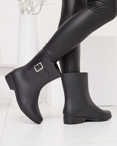 Matte Damen-Regenstiefel mit schwarzer Schnalle Falloci- Footwear