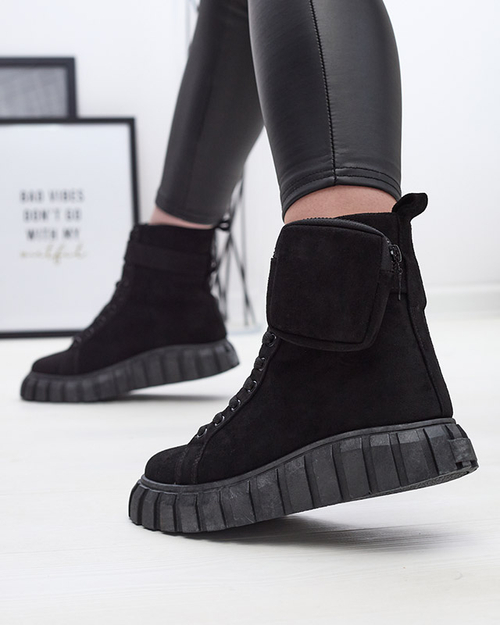 Жіночі черевики з саше чорного кольору Sauups- Footwear