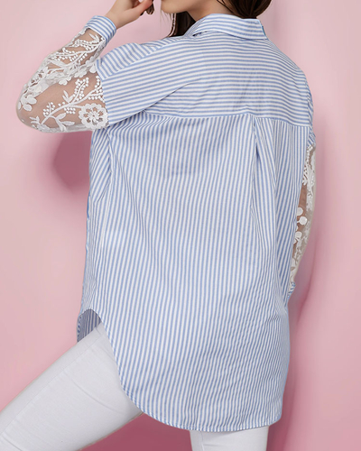 Royalfashion Gestreiftes Damenshirt mit Spitze