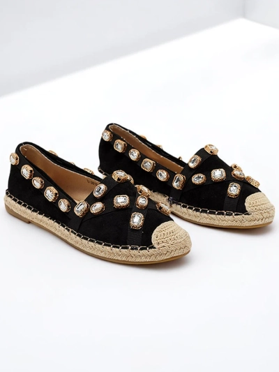 Schwarze Damen-Espadrilles mit Wamba-Kristallen - Schuhe