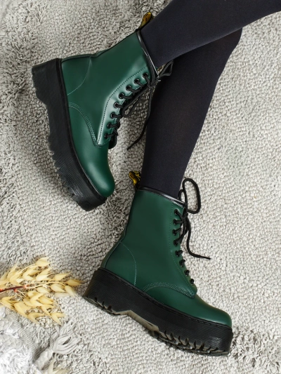 Damen Worker Boots mit Prägung Isadore
