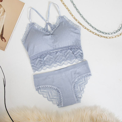 Blaue Dessous für Damen mit Spitze - Unterwäsche