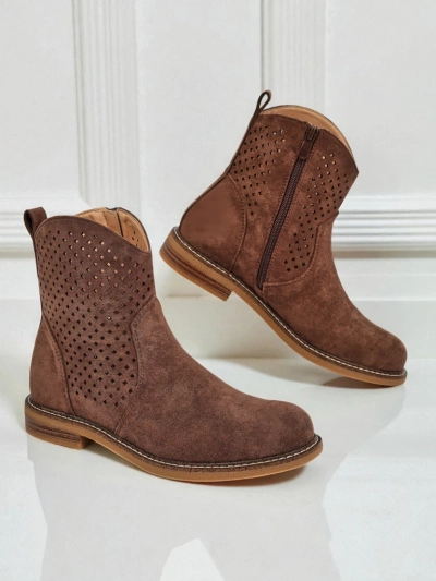 Royalfashion Damen Stiefeletten mit Ajourmuster Toffas