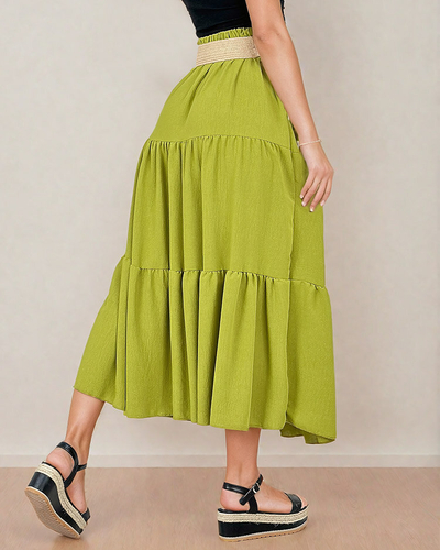 Royalfashion Damen Midirock mit Gürtel