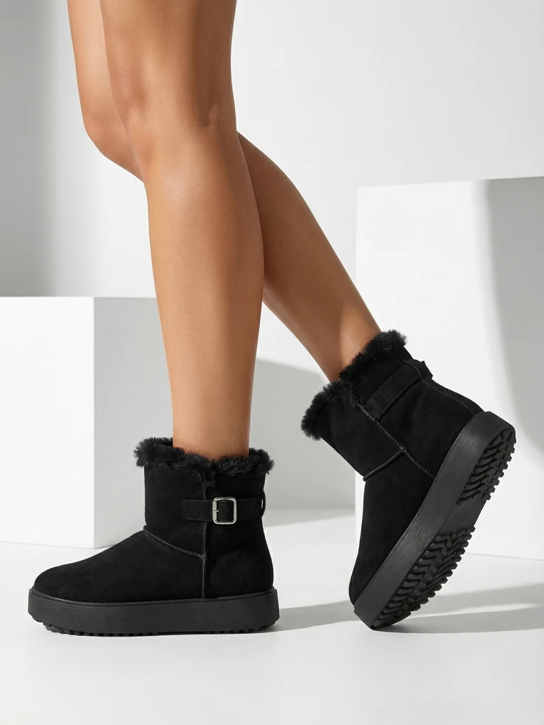 Royalfashion Kurze Damenstiefel im Schneestiefel-Stil Winter Crest