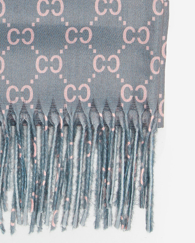 Grau gemusterter Damenschal - Accessoires