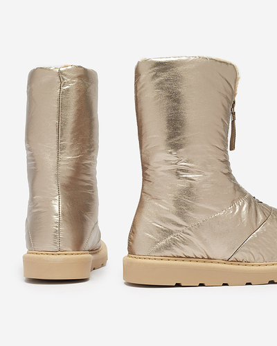 Rosa-goldene Damenschuhe a'la Schneestiefel Tirigga- Footwear