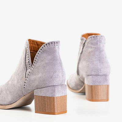 Graue Stiefel mit quadratischem Absatz Tours - Schuhe