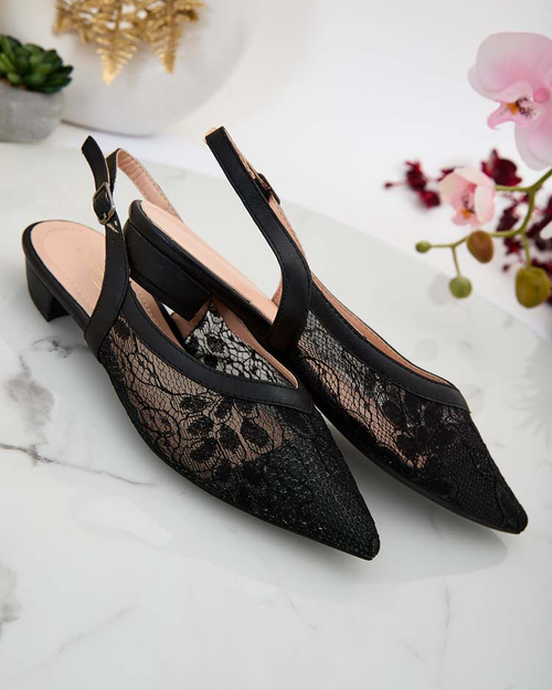 Royalfashion Жіночі босоніжки a'la ballerina з мереживом Benoce