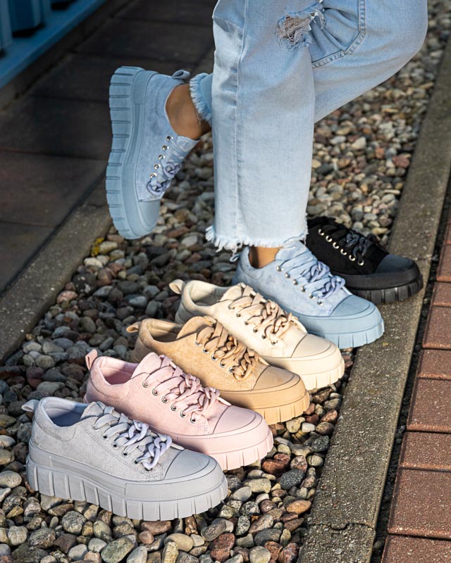 OUTLET Hohe blaue Turnschuhe für Damen Mishta - Schuhe