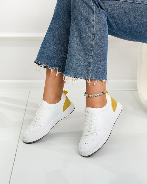 Royalfashion Біло-жовті класичні спортивні кросівки Colorburst Classics