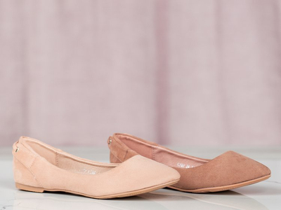 Pink Fizir Ballerinas aus Öko-Wildleder - Schuhe