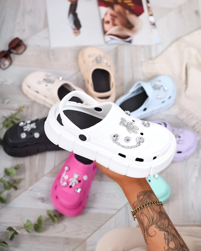 Royalfashion Білі жіночі гумові шльопанці Kooranza