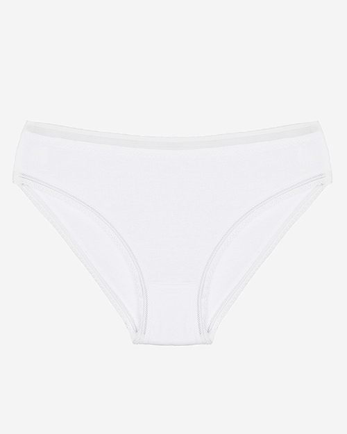 Жіночі білі бавовняні однотонні мереживні труси - Нижня білизна