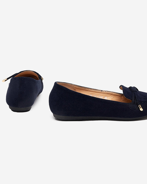 Жіночі темно-сині лофери з бантом Neruki - Взуття