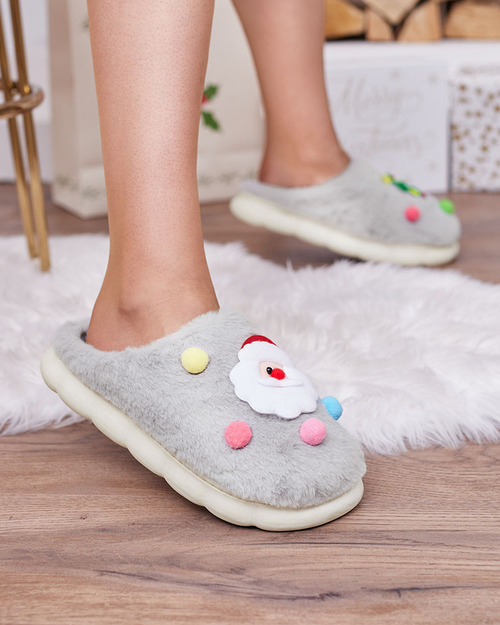 Різдвяні жіночі капці Royalfashion сірі Fertemse