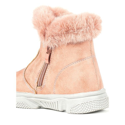 Rosa Schneeschuhe für Kinder mit Fell Nicia - Schuhe