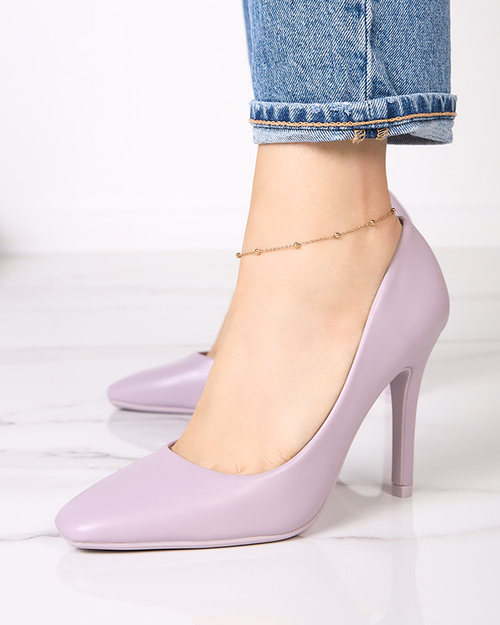 Жіночі туфлі з квадратним носиком в бузковому кольорі Vaseka