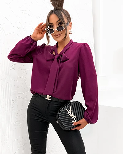 Royalfashion Damenbluse mit Schleife