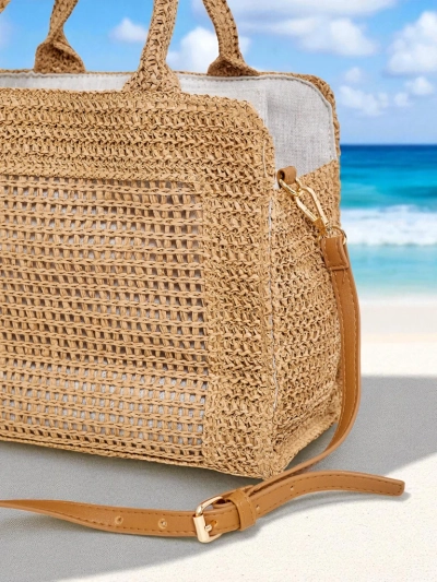Royalfashion Große Damen-Strohtasche Ariadne Raffia