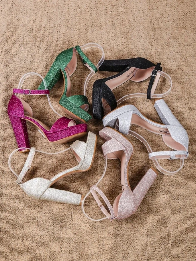 Royalfashion Glitzer Damen Sandalen Vobetta