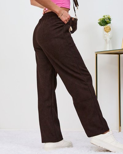 Royalfashion Warmed dark brown corduroy women's pants