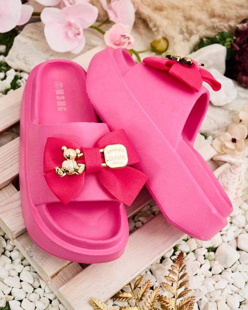 Royalfashion Жіночі гумові шльопанці з декоративним бантом Apis