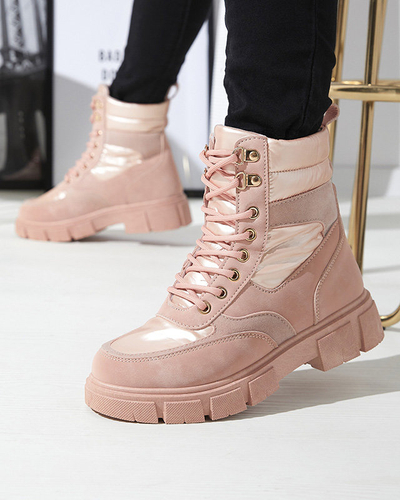 Rosa isolierte Damen Trapper-Stiefel Kasemi- Footwear