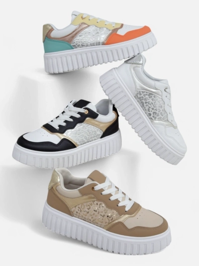 Royalfashion Damenschuhe Platform Sport Sneakers Panterr