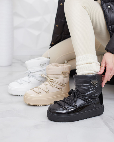 Royalfashion Schwarzer Damen-Schlupfstiefel Galebda