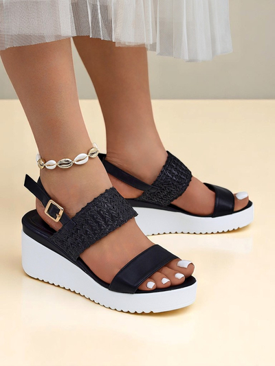 Sandalen mit Keilabsatz Royalfashion Cassia Nero – Komfort und Stil für den Sommer