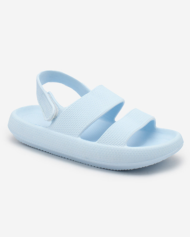 Royalfashion Blaue Kinder-Gummisandalen mit Klettverschluss Flexi Steps