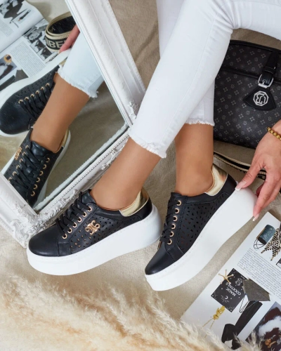 Royalfashion Damen sportliche durchbrochene Sneakers Jovixi