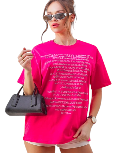 Royalfashion Damen Baumwoll-T-Shirt mit Strassschriftzug