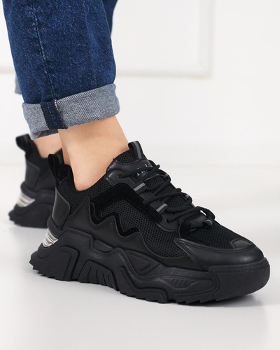 OUTLET Schwarze Sportschuhe für Damen mit Mesh Dewinso - Schuhe