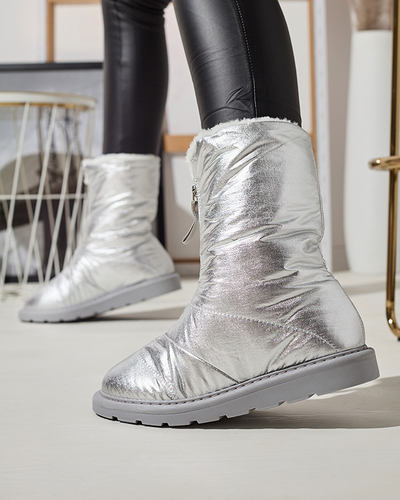 Silberne Damenschuhe a'la Schneestiefel Tirigga- Footwear