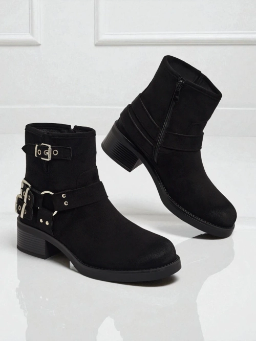 Жіночі ботильйони з екозамші з пряжками Valtos