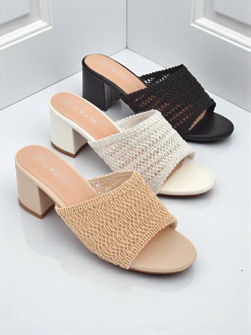 Royalfashion Klapki damskie na obcasie typu słupek Sole Bloom