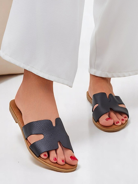 Royalfashion Damen-Pantoletten mit flacher Sohle, lässiger Stil