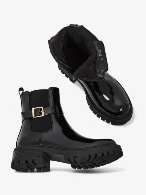 Лаковані жіночі ботильйони з екошкіри Calivi