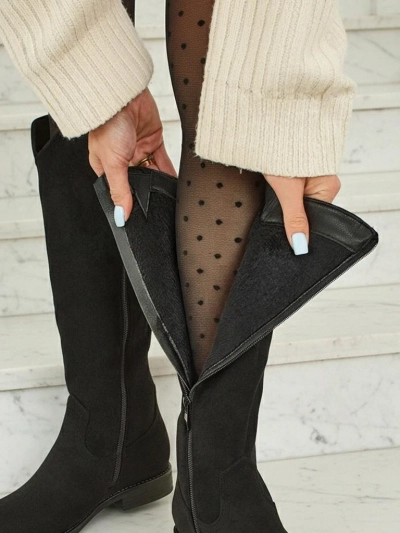 Damen Eco-Wildlederstiefel mit Blockabsatz Zamerre