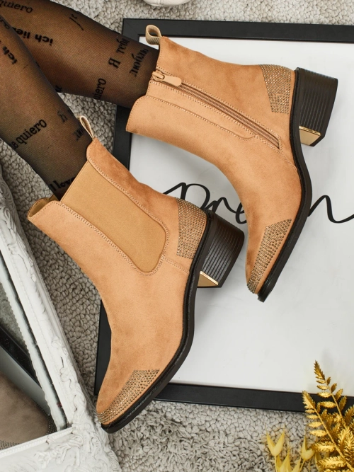 Ботильйони жіночі еко замшеві оздоблені цирконами TangleMist