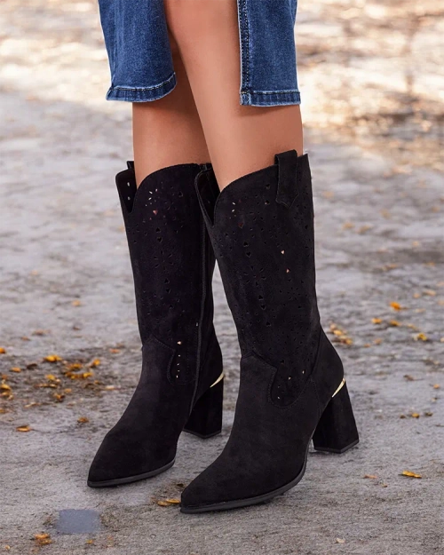 Чоботи на ажурній шпильці Royalfashion Evolle
