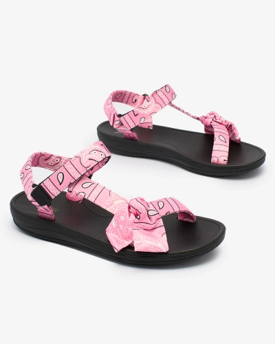 Royalfashion Rosa Damensandalen mit Schleife Oyall