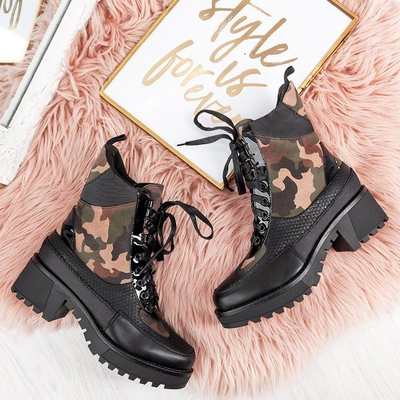 Чорні черевики з комуфляжною вставкою Berkut - Взуття