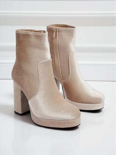 Damen Stiefeletten mit Blockabsatz Al'la Velours Miss