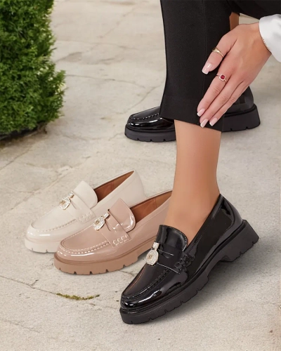 Royalfashion Damen Lackmokassins Bemies