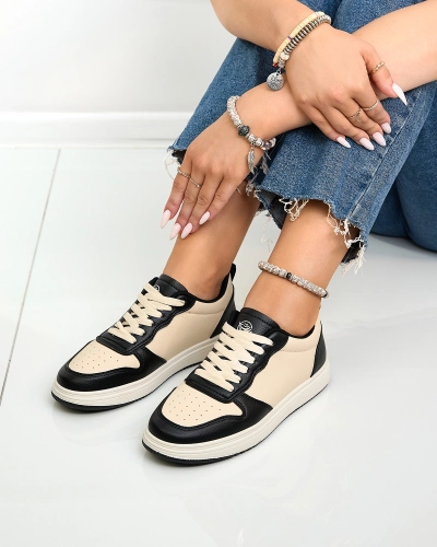 Royalfashion Beige-schwarze Colorburst Classics Sportschuhe