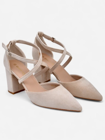 Royalfashion Damen-Pumps aus ökofreundlichem Wildleder mit Riemchen Kanastru